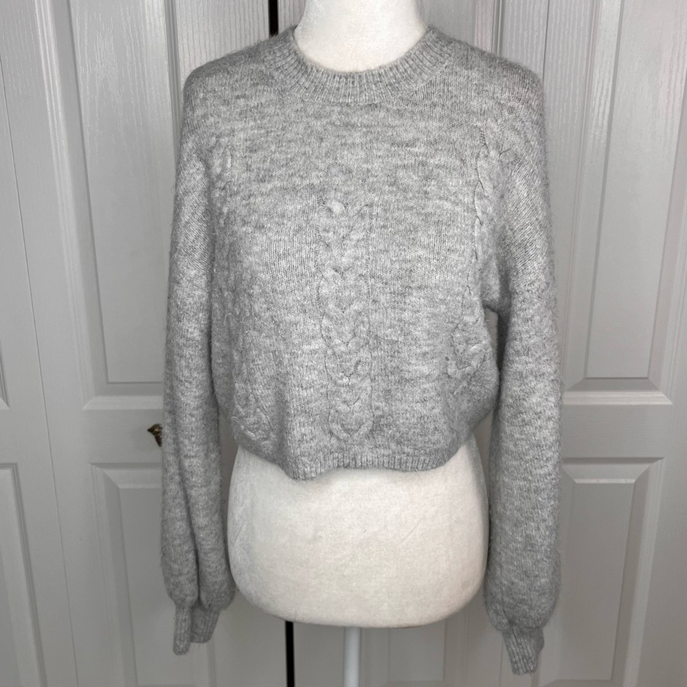 Cozy Bardot Light Gray Women's Sweater - Size Small